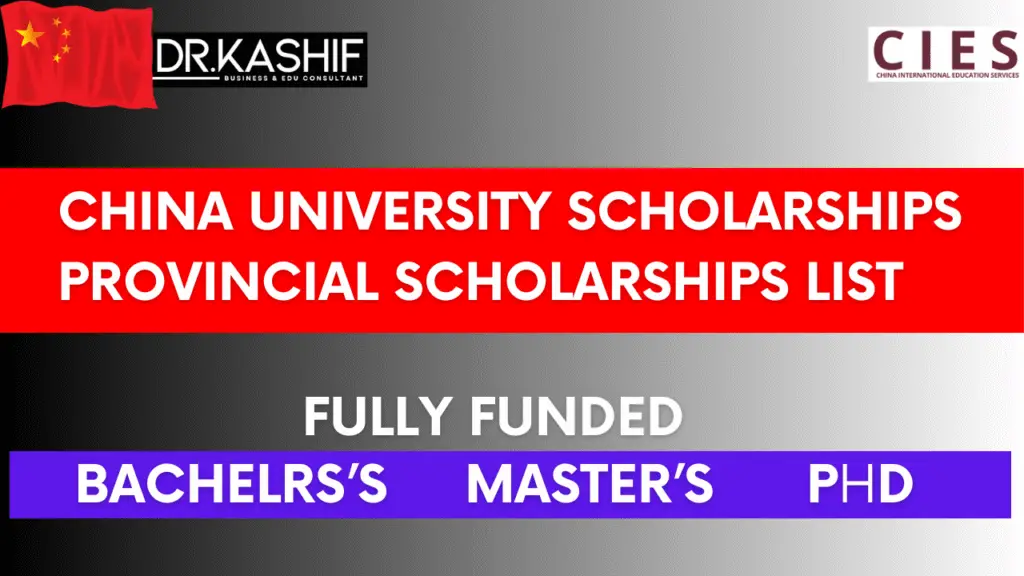 University & Provincial Scholarships List for China Scholarship 2025–2026